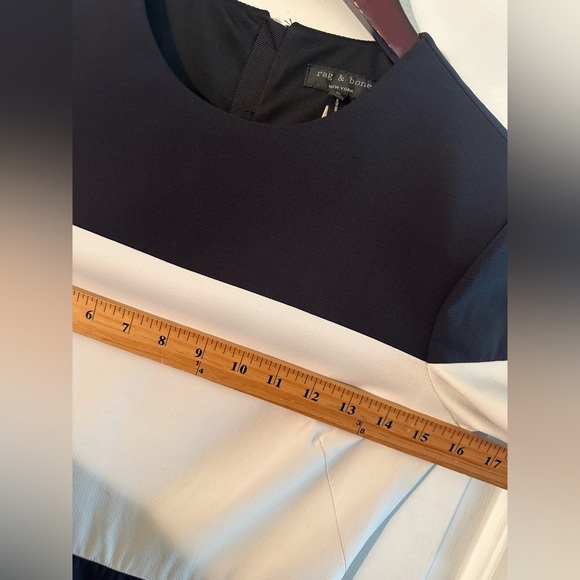 rag & bone Black White Carola Colorblock Dress Sz 0 Stretch Bodycon Exposed Zip - Picture 14 of 16